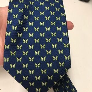 Battistoni Butterfly Print 100% Silk Tie